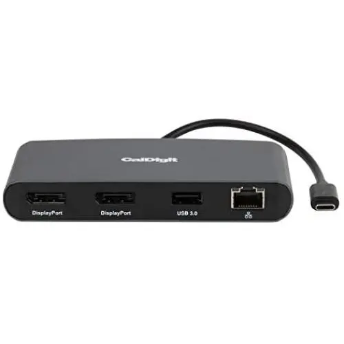 CalDigit Thunderbolt 3 Mini Dock - Bus Powered, Non Charging, 40Gbs, Dual 4K Display, USB 3.0 and Gigabit Ethernet LAN for Mac and PC, Thunderbolt 4 Compatible (Dual DisplayPort 1.2, Black)