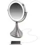 iHome All-in-One, 7X Magnify, 9'' 2-Sided LED Bluetooth Audio, Phone Charging Makeup Mirror, Bright LED Light Up Mirror, Natural Light, Double-Sided Vanity Mirror, Hands-Free Speakerphone