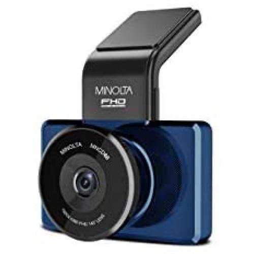 Minolta MNCD60-BL MNCD60 1080p Full HD ADAS Dash Camera with 3-Inch LCD Screen (Blue)
