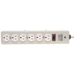 Tripp Lite 6 Outlet Surge Protector Power Strip, Industrial, 6ft. Cord, 2100 Joules, Metal, (DG115-Si) Gray