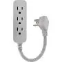 GE, Heather Gray, Designer 1 Ft Power Strip with 6 Inch Braided Extension Cord, 3 Grounded Outlets, Flat Plug, 53199 GE, Heather Gray, Designer 1 Ft Power Strip with 6 Inch Braided Extension Cord, 3 Grounded Outlets, Flat Plug, 53199