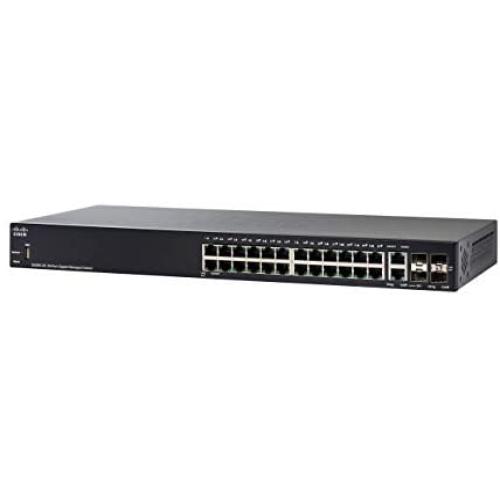Cisco SG350-28 Managed Switch with 28 Gigabit Ethernet (GbE) Ports with 24 Gigabit Ethernet RJ45 Ports plus 2 SFP Slots, 2 Gigabit Ethernet Combo, Limited Lifetime Protection (SG350-28-K9-NA)