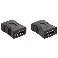 Amazon Basics HDMI Female to Female Coupler Adapter (2 Pack), 29 x 22mm, Black