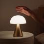 Lexon MINA L - Portable LED lamp, 24 Hours of Battery Life, 9 Ambient Colors with Pressure Dimmer Switch Light, IPX4 Water Resistance, QI Charging or USB-C - Aluminium/Gun Metal