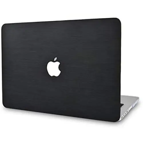 LuvCase Laptop Case for MacBook Pro 13'' (2021/20/19/18/17/16 Release) with/Without Touch Bar A2338 M1/A2251/A2289/A2159/A1989/A1706/A1708 Leather Hard Shell Cover (Black Saffiano Leather)