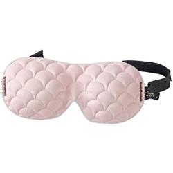 Bucky Ultralight Comfortable Contoured Travel and Sleep Eye Mask, Pink Scallop, One Size