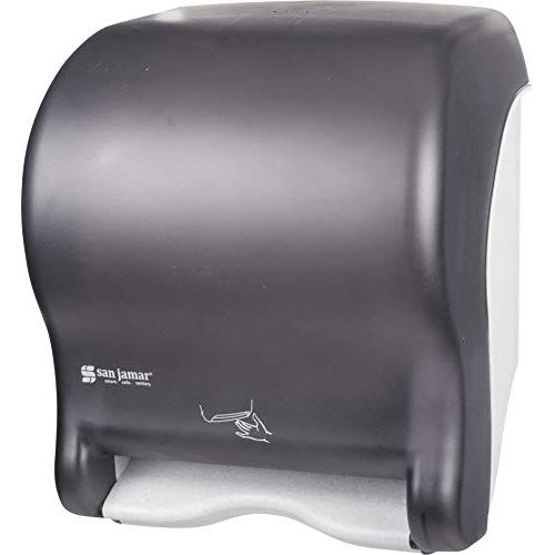 San Jamar T8400TBK Smart Essence Electronic Roll Towel Dispenser, 11.8w x 9.1d x 14.1''h, Black, Plastic