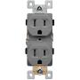 ENERLITES Tamper-Resistant Child Safe Duplex Receptacle Outlet, Residential Grade, 3-Wire, Self-Grounding, 2-Pole, 15A 125V, UL Listed, 61580-TR-GY-10PCS, Gray (10 Pack)