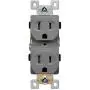ENERLITES Tamper-Resistant Child Safe Duplex Receptacle Outlet, Residential Grade, 3-Wire, Self-Grounding, 2-Pole, 15A 125V, UL Listed, 61580-TR-GY-10PCS, Gray (10 Pack) ENERLITES Tamper-Resistant Child Safe Duplex Receptacle Outlet, Residential Grade, 3-Wire, Self-Grounding, 2-Pole, 15A 125V, UL Listed, 61580-TR-GY-10PCS, Gray (10 Pack)