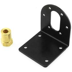 DGZZI Gear Reduction Motor Holder 1Set Black 37mm DC Geared Motor Mounting L Shaped Bracket with 6mm Hexagonal Coupling and Mounting Screws