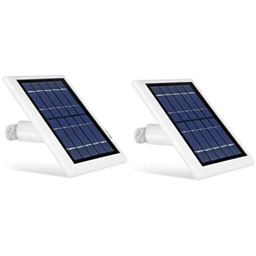 Wasserstein 2W 6V Solar Panel with 13.1ft/4m Cable Compatible with Arlo Ultra/Ultra 2, Arlo Pro 3/Pro 4, & Arlo Floodlight ONLY (2-Pack, White) (NOT Compatible with Arlo Essential Spotlight)