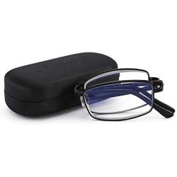 Blue Light Blocking Glasses Compact Folding Reading Glasses with Flexible Hinge for Men and Woman (2.5, Black)