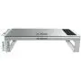 Aluminum Monitor Stand with Wireless Charing Pad and 4 USB 3.0 Ports,Support Transfer Data and Charging,Keyboard and Mouse Storage Desk Organizer up to 27inch for Computer MacBook PC (Silver)