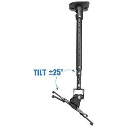 DYNAVISTA Full Motion Universal Ceiling Projector Mount Bracket with Adjustable Height and Extendable Arms Rotating Swivel Mount for Home and Office Projector (Black)