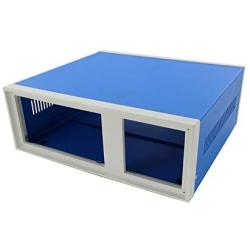 Fielect 12.20'' x 11.22'' x 4.53'' Electronic Enclosures Blue Metal Enclosure Project Box Case DIY Box Junction Case Enclosure