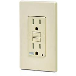 Leviton GFWT1-I Self-Test SmartlockPro Slim GFCI Weather-Resistant and Tamper-Resistant Receptacle with LED Indicator, 15 Amp, Ivory