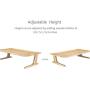 FurniArt Height Adjustable Wooden Desk Monitor Stand Riser with Storage for MacBook,iMac,Chromebook,Office Computer Solid Wood (Matte Finish)