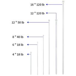 100 Pack KOOWIN 12 Inch 50 Lbs Tensile Strength Self-Locking Eco-Friendly Nylon Plastic Cable Zip Ties Heavy Duty White Wire Tie Wraps for Home, Office, Garden, Garage, Workshop (Medium, 100pcs)