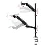 Monoprice Articulating Gas Spring Sit Stand Monitor and Keyboard Riser Desk Mount - Black, 26 Inch Table Top Workstation | Easy to Use, Compatible with Most Desks