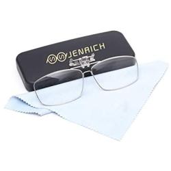 JENRICH Clip On Reading Glasses , Flip Up Clip HD Lenes Prevent Eye Strain , High Magnification Power Readers Reading Glasses for Men and Women Includes Glasses Case