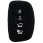 SEGADEN Silicone Cover Protector Case Holder Skin Jacket Compatible with HYUNDAI 4 Button Smart Remote Key Fob CV4112 Black