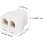 RJ11 6P4C 3Female Telephone Splitter Adapter Cable,Telephone Landline Cable Connector and Separator(3Pack，White)