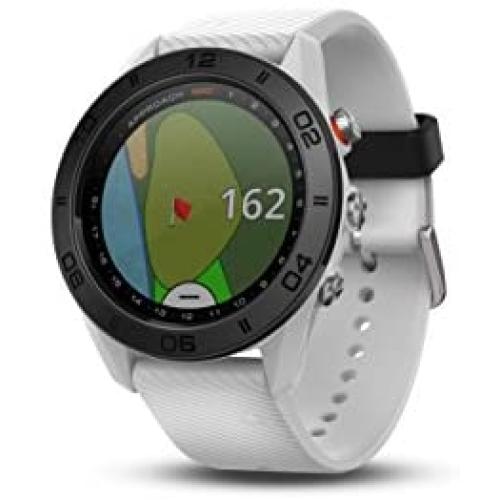 Garmin Approach S60, Premium GPS Golf Watch with Touchscreen Display and Full Color CourseView Mapping, White w/ Silicone Band