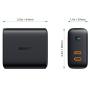 iPhone 12 Charger, AUKEY Focus 36W 2-Port Foldable USB C Charger with 30W Power Delivery 3.0 & Dynamic Detect Type C Wall Charger for iPhone 12 Mini/Pro Max/SE, MacBook, iPad Pro, Airpods Pro, Switch