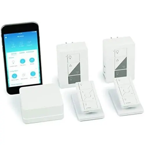 Lutron Caseta Wireless Smart Lighting Lamp Dimmer (2 count) Starter Kit with pedestals for Pico remotes, P-BDG-PKG2P, Works with Alexa, Apple HomeKit, and the Google Assistant