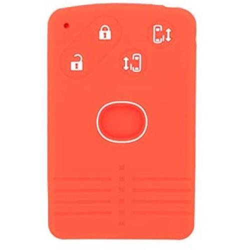 SEGADEN Silicone Cover Protector Case Holder Skin Jacket Compatible with MAZDA 4 Button Smart Card Remote Key Fob CV4534 Orange