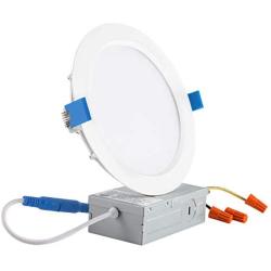 JJC 13W 6 Inch Ultra Thin Led Recessed Lights with Junction Box,3000K Warm White, CRI90+, IC Rated,850 Lumens 65W Eqv. Dimmable Led Downlight ETL and Energy Star Certified