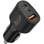 USB C Car Charger 60W Key Power Fast Car Charge Type C Car Charger Adapter - Dual USB-C and USB-A Ports with 30W & 22.5W Compatible with iPhone 12/11/11 Pro Max/XS/XR/SE, iPad Pro, Galaxy, Pixel
