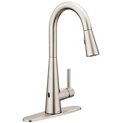 Moen 7864EWSRS Sleek Motionsense Wave Sensor Touchless One-Handle High Arc Pulldown Modern Kitchen Faucet Featuring Power Clean, Spot Resist Stainless