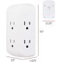 GE Pro 6 Outlet Surge Protector Adapter Spaced Tap, 3-Prong Power Strip, Charging Station, Side Access, White, 43648
