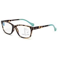 LianSan Womens Progressive Multifocal Blue Light Blocking Reading Glasses Computer Readers with Spring Hinge for Women