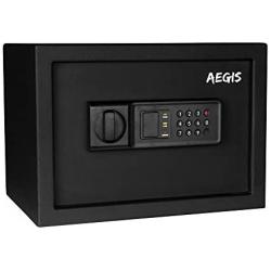 AEGIS 0.57 cu.ft Safe Box Electronic Security Safes and Lock Boxes, Home Safe with Battery and Keys for Hotel Office Cash Jewelry(Black)