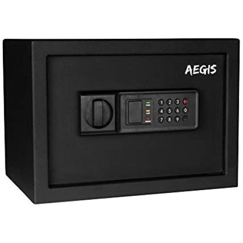 AEGIS 0.57 cu.ft Safe Box Electronic Security Safes and Lock Boxes, Home Safe with Battery and Keys for Hotel Office Cash Jewelry(Black)