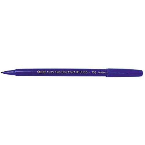 Pentel Arts Color Pen, Blue, Box of 12 (S360-103)