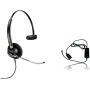 Plantronics HW510v Headset Bundle Mono Noise-Canceling and Inteli Cord, Compatible with Yealink, Polycom, Mitel, Cisco, Nortel, Shoretel Phones (HW510v Mono Headset Bundle)