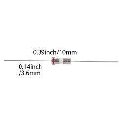 Fielect 20pcs 250V 0.5A Fast Blow Axial Lead Tube Fuse Glass Tube Fuses 3.6x10mm
