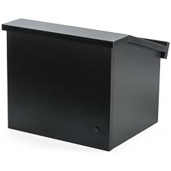 12.6''H Tabletop Portable Podium, Folding, Angled Surface with Lip, Hollow Storage Area (Black)
