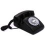 Opis 60s Cable with Classic United States Rotary Dial Inlay: Designer Retro Phone/Rotary Dial Telephone/Retro Style Phone/Vintage Telephone/Classic Desk Phone with Rotary Dialler (Black)