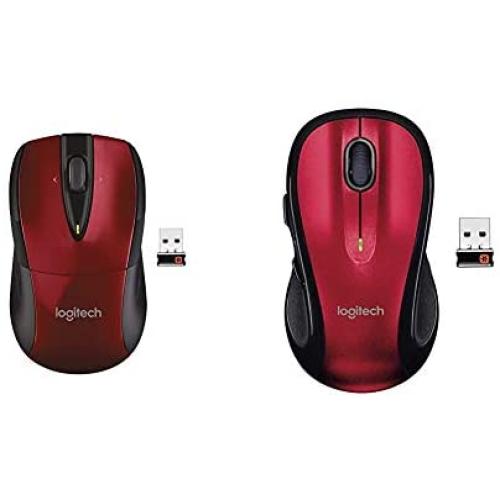 Logitech Wireless Mouse M525 - Red/Black & M510 Wireless Computer Mouse – Comfortable Shape with USB Unifying Receiver, with Back/Forward Buttons and Side-to-Side Scrolling, Red