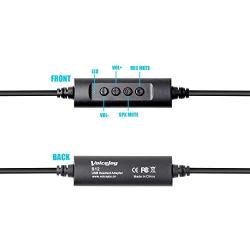 Call Center Headset Quick Disconnect QD Cable to USB Plug Adapter with Mute + Volume Control Compatible with Plantronics Headset QD Connector Plug to Any Computer Laptop VOIP Softphone