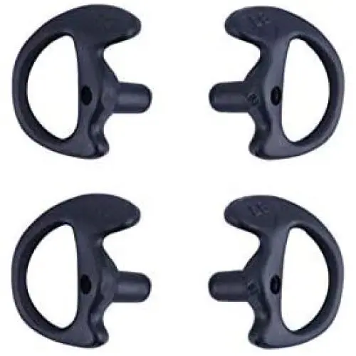 KS K-STORM Two Way Radio Ear Mold Replacement Soft Silicone Ear Insert Earmold for Acoustic Coil Tube Earpiece (Black, 2 Pair Small)