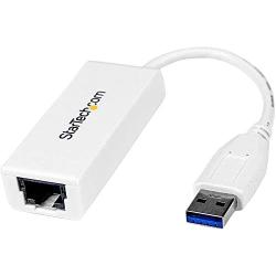 StarTech.com USB 3.0 to Gigabit Ethernet Network Adapter - 10/100/1000 NIC - USB to RJ45 LAN Adapter for PC Laptop or MacBook (USB31000SW),White