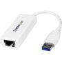 StarTech.com USB 3.0 to Gigabit Ethernet Network Adapter - 10/100/1000 NIC - USB to RJ45 LAN Adapter for PC Laptop or MacBook (USB31000SW),White