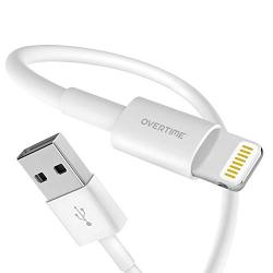 iPhone Charger Cable, Overtime Apple MFi Certified Lightning Cable (2-Pack) 6ft USB Cord for iPhone 11/11 Pro/11 Max/X/XS Max/XR/8 Plus/7/6/SE, iPad/iPad Air 2/Mini 4/3/2, White
