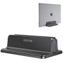 Vertical Laptop Stand [Adjustable Size], OMOTON Desktop Aluminum MacBook Stand with Adjustable Dock Size, Fits All MacBook, Surface, Chromebook and Gaming Laptops (Up to 17.3 inch), Black