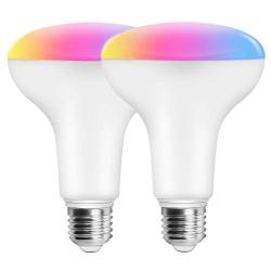 Magic Hue 11W (100w Equivalent) WiFi Smart BR30 Flood Light Bulb, Dimmable RGBCW Multicolor Wide Flood Light for Recessed Can Use, Compatible with Alexa Google Home and Siri (2Pack)